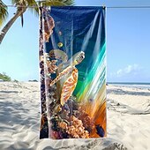 voordelige Dekens &amp; dekentjes-Zachte en absorberende strandhanddoek - lichtgewicht, snel drogend, zandvrij ontwerp voor strand, zwembad en reizen