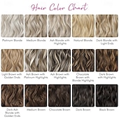 abordables Extensiones sintéticas-Extensiones de cabello con clip, 4 unidades, 24 unidades, ondas playeras largas y gruesas, trama de encaje invisible, rubio medio con reflejos rubios, HE003