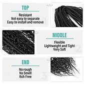 cheap Crochet Hair-24 Inch 3 In 1 Dreadlock Extensions Sets 30 Strands Mixed Black Synthetic DE Dreads Extensions 100% Handmade Soft Double Ended Curly Boho Wavy Dreads for Girls