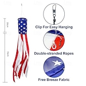 preiswerte Gartenfahnen, Banner-4. Juli Dekorationen Amerikanischer Windsock schwer belastbar patriotische 4. Juli Außenanlage Dekor Flagge USA Windsock Sterne rot weiß blau Dekor für den Unabhängigkeitstag außen