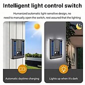 economico Applique per esterni-Lampada da parete solare con testa pieghevole da 120 cm, rilevamento a infrarossi remoto, 3 modalità di illuminazione, pannello solare efficiente impermeabile IP65, 1 pezzo