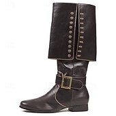 levne obuv-Středověké Renesanční Boty Kozačky Ke kolenům Pirát Viking Křižák Maškarní kostým Pánské Unisex Keltské Pirát předvečer Všech svatých Plesová maškaráda Párty a večer LARP Ren Faire Dospělé Boty Cel