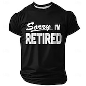 voordelige Grappige T-shirts voor mannen-Voor heren Gepensioneerd Grappig jargon T-shirt Korte mouw T-shirt 3D-afdrukken Strakke ronde hals Overhemd Modieus Dagelijks Basic Straat Casual Dagelijks Zwart Rood blauw Zomer Lente Alle seizoenen