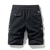 economico Classico-Per uomo Pantaloncini cargo Shorts Pantaloncini Estivi Coulisse Elastico in vita Multi-tasche Semplice Comodità Indossabile Lunghezza al ginocchio All&#039;aperto Sport Quotidiano Moda Casual Nero Cachi