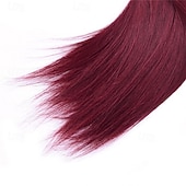 baratos 3 conjuntos de extensões de cabelo natural-99j# cor bordô cabelo 3 pacotes de cabelo humano extensões de cabelo humano liso 12-24 polegadas