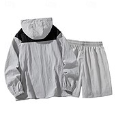abordables Chándales-Hombre Tracksuit Conjunto deportivo 2 Piezas Deportivo Manga Larga Protección Solar Transpirable Secado rápido Ropa de deporte Ropa de Deporte Bloque de color Rosa Azul Morado