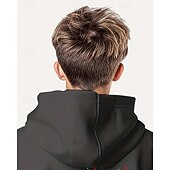 billiga Pojkens 3D Vision &amp; Geometri-Pojkar 3D Flagga Huvtröja Långärmad Vår Höst Mode Streetwear Barn 4-12 år Huva Utomhus Ledigt Dagligen Normal