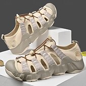 billige Utendørs sandaler-gule sportssko for menn – høytytende tursko med solid design og justerbare stropper for fotturer, byutforskning og utendørseventyr