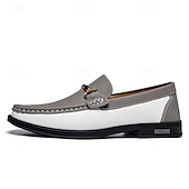 cheap Men&#039;s Slip-ons &amp; Loafers-Men&#039;s Green and White Faux Leather Moccasin Loafers Fashion Slip-On Driving Shoes for Casual Wear and Spring Outfits