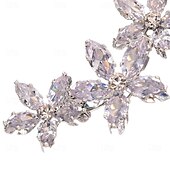 economico Orecchini-Per donna Polsini Trasparente Fiore Prezioso Forma di Fiore Moda Carino Dolce Diamanti d&#039;imitazione Orecchini Gioielli Argento Per Matrimonio Feste Lavoro Quotidiano Balli di fine anno 1 pezzo