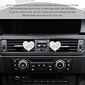 cheap Car Pendants &amp; Ornaments-Car Vent Clip Bling Crystal Heart Shape Charm Universal Car Air Conditioner Decorations