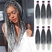 economico Capelli all&#039;uncinetto-Extension per capelli intrecciati biondi pre-allungati, confezione da 6 da 20 pollici, trecce sintetiche con texture morbida yaki, trecce all&#039;uncinetto, pre-allungate, con effetto sfumato, per donne.