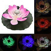 Недорогие Подводное освещение-Солнечный лотос плавательный бассейн плавающий свет солнечный пруд ночник RGB открытый сад газон бассейн праздник вечеринка ландшафтное украшение