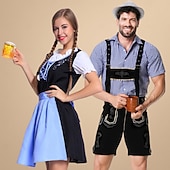  Costume abbinato per Oktoberfest - Dirndl per donne o Lederhosen per uomini abito bavarese di birra tedesca alpina perfetto per festival della birra feste Halloween feste a tema - Venduto