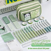 cheap Pencil Cases &amp; Holders-Large Capacity Storage Bag with 9-layer Pencil Case Transparent Compartment and Magnetic Button Flap for Easy Retrieval