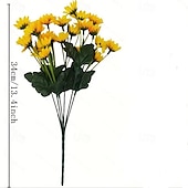 ieftine Plante și flori artificiale-5 bucăți de arbuști artificiali din floarea-soarelui și margarete, flori artificiale rezistente la UV pentru decorațiuni interioare și exterioare pentru casă, grădină, petreceri, festivaluri