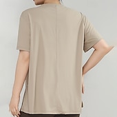 abordables Tops de yoga-Mujer Camisetas deportivas parte superior de pilates Top deportivo Agradable para la piel Secado rápido Suavidad Corte Ancho Manga Corta Deportes Color sólido Camiseta por Gimnasio Pilates Zumba