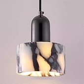 cheap Island Lights-Luxury Round Natural Stone Pendant Lamp Bedroom Bedside LED Chandelier Living Room Home Hanging Lights