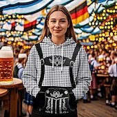 levne Mikiny s kapucí-Pivo Oktoberfest Kapuce Tisk Přední kapsa Grafika Pro Dámské Dospělé Karneval Pivo Oktoberfest 3D tisk Dovolená Párty