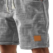 baratos Shorts de moletom-Homens Calções Waffle Shorts de moletom Calção Bermudas Shorts de praia Bolsos Com Cordão Cintura elástica Tecido Conforto Esportes Comprimento do joelho Ao ar livre Diário Férias Estilo Clássico