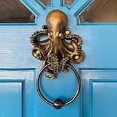 abordables Halloween-Heurtoir de porte pieuvre en résine non électrique - figurine décorative sur le thème d&#039;Halloween pour une utilisation intérieure/extérieure dans différents types de pièces