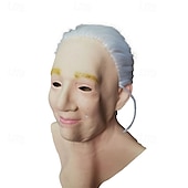 ieftine Masca și accesorii de Halloween-Mască de Halloween pentru bunica, costume realiste și înfricoșătoare, mască facială din latex, mască de groază pentru femeie în vârstă, recuzită de petrecere de vrăjitoare înfricoșătoare
