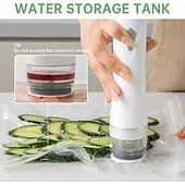 abordables Rangements pour la cuisine-Machine à emballer sous vide portable améliorée pour aliments, machine à emballer sous vide portable avec arrêt automatique &amp;filtre amovible, verrouillage fraîcheur 5x