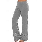 billiga Enkla Leggings-Dam Damasker Mode Streetwear Grundläggande Fullängd Hög midja Slät Bekväm Mjuk Elastisk Utomhus Gata Ljusgrått Mörkgrå Svart Sommar Vår Normal