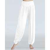 billiga bloomers &amp; haremsbyxor-Dam Yogabyxor Harem byxor underbyxor Lättvikt Hög midja Gym Pilates Zumba Underdelar Svart Vit Rosa Huvudstad Höst sporter Sportkläder Microelastisk Lös passning