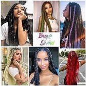 economico Capelli all&#039;uncinetto-Extension per capelli intrecciati biondi pre-allungati, confezione da 6 da 20 pollici, trecce sintetiche con texture morbida yaki, trecce all&#039;uncinetto, pre-allungate, con effetto sfumato, per donne.