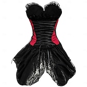 cheap Tops-Vintage Rococo Punk &amp; Gothic Overbust Corset Bustier Bodyshaper Pirate Lace Women&#039;s Fantasy Halloween Carnival Valentine&#039;s Day Party / Evening Prom Adults&#039; Bra Underwear All Seasons