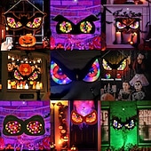 cheap Decorative Lights-Halloween Decorations Spooky Eyes Lights 21 Inch Large Wooden Halloween Window Eye Lights with 8 Color Modes and USB/Battery Operated for Home Wall Window Trees Halloween Decor