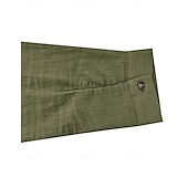 economico Classico-Per uomo Camicia Camicia di lino Camicia con colletto alla coreana Camicia popover Camicia Estiva Abbigliamento da spiaggia Semplice Vacanza Quotidiano Nero Bianco Blu marino Verde Manica Lunga Henley
