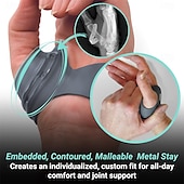 abordables Attelles et orthèses-Attelle de pouce CMC pour soulager les douleurs arthritiques, stabilisateur de pouce et support pour les douleurs articulaires liées à l&#039;arthrose, réglable et confortable, pour la main gauche, grande