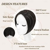 baratos Franjas-apliques de cabelo para mulheres com extensões de cabelo ralo 360 3d toppers apliques de cabelo para mulheres 360cover clip ins franjas falsas apliques de cabelo solução perfeita para atualização