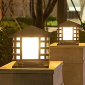 cheap Post Light-Outdoor Post Lamp 5W Aluminum LED Pillar Post Lantern Column Light Fixture for Yard Entrance Garden 110-240V