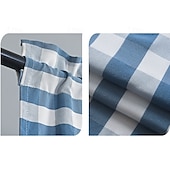 billiga Dörrgardiner-Franska dörrgardiner med stångficka gingham gardin för dörrar fönster draperier dörrgardinpaneler med glasfönster köks- och altandörrar för avskildhet