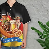 tanie Shirts-Hawaiian Shirts Aloha Shirt Bavarian Munich German Alpine Graphic for Men's Adults' 3D Print  for Carnival Oktoberfest Beer Beach Vacation Party