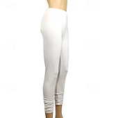 olcso Sima leggings-Női Nadrágok Leggingek Utcai sikk Alkalmi Teljes hossz Természetes Sima Rugalmas derék kellemes Szabadtéri Kényelmes Szabadtéri Sportruházat Szabadság Bíborvörös Stétszürke Kék tó Bor Ősz Normál
