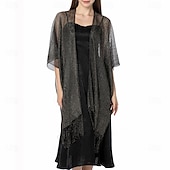 baratos envoltórios da mãe-Capa Elegante de Proteção Solar para Mulheres com Mangas Curtas em Seda Imitada com Cor Pura para Casamento de Verão