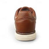 billige Sneakers til herrer-Brune, avslappede gåsko for menn – klassisk snøredesign med perforerte detaljer, komfort hele dagen for reiser, jobb og hverdagspendling