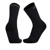 abordables Calcetines deportivos-1 Par Hombre Mujer calcetines de lana merino Calcetines para correr Mantiene abrigado Transpirable Anti ampollas Grueso Al aire libre tripulación media Retazos Lana Merina Gris oscuro Negro Azul