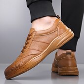 levne Pánské tenisky-Pánské lehké kožené tenisky – pohodlná sportovní obuv s polstrovanou podrážkou pro chůzi a aktivní životní styl