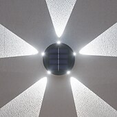 economico Applique per esterni-1 lampada da parete solare impermeabile per esterni con 5 fasci LED, illuminazione per cortile, giardino, recinzione, balcone, scala
