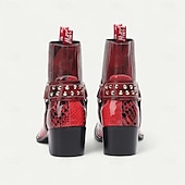 levne Prémiové kožené boty-Pánské bílo-zlaté kožené westernové boty s květinovým vzorem a zapínáním na zip - trendy boty pro běžné nošení i slavnostní nošení