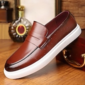 billiga Herrsneakers-bruna penny loafersneakers för män – slät finish med hybridsula, slip-on smarta vardagsskor för kontor, resor och urban stil