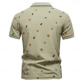 cheap Men's Elite Polo-Male Abstract Short Sleeve Polo Collar Modern Sports &amp; Outdoor Casual Athleisure Summer White Green Khaki