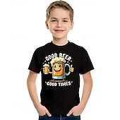 billiga Pojkens 3D Vision &amp; Geometri-Pojkar 3D Grafisk T-shirt Kortärmad Sommar Vår Mode Grundläggande Barn 4-12 år Rund hals Utomhus Ledigt Dagligen Normal