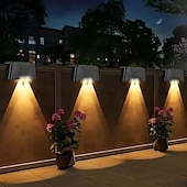 economico Applique per esterni-4/8 pezzi di luci solari da esterno per recinzione da giardino, impermeabili, a LED, da parete, per scale, da giardino, patio, balcone, illuminazione decorativa