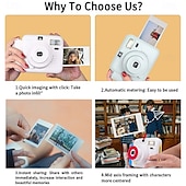 cheap Camera &amp; Photo-Lnstant Print Camera Kit with Mini Film Roll Built-in Flashlight Includes Felt Handbag and Album Perfect Gift for Women on Valentine&#039;s Day